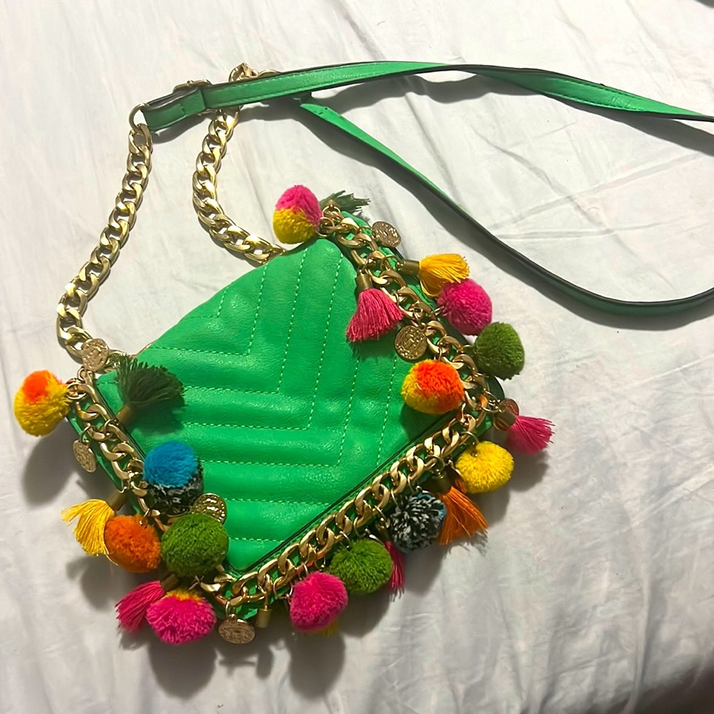 Green faux Leather Aldo purse